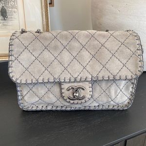 Price reduced! Chanel Flap Bag in Grey Suede!